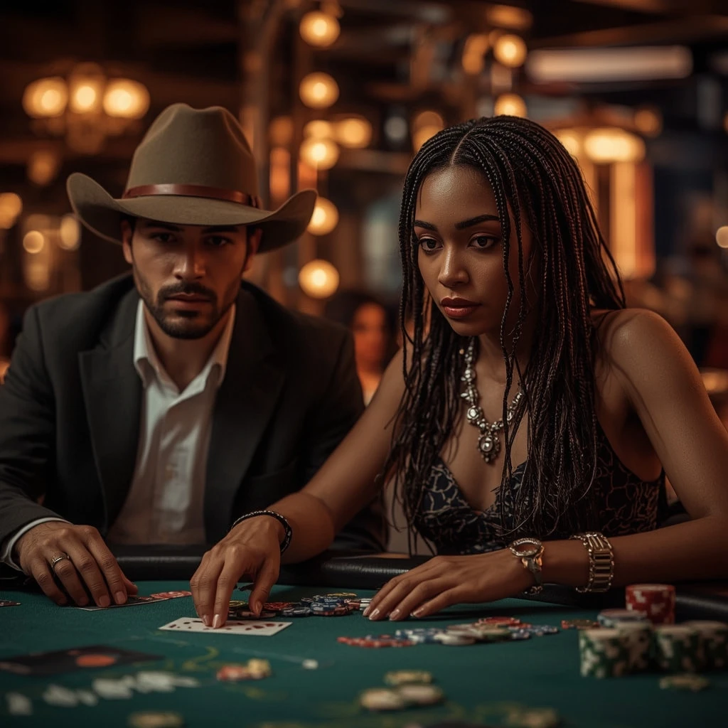 photo de deux joueurs de poker Casino Disco